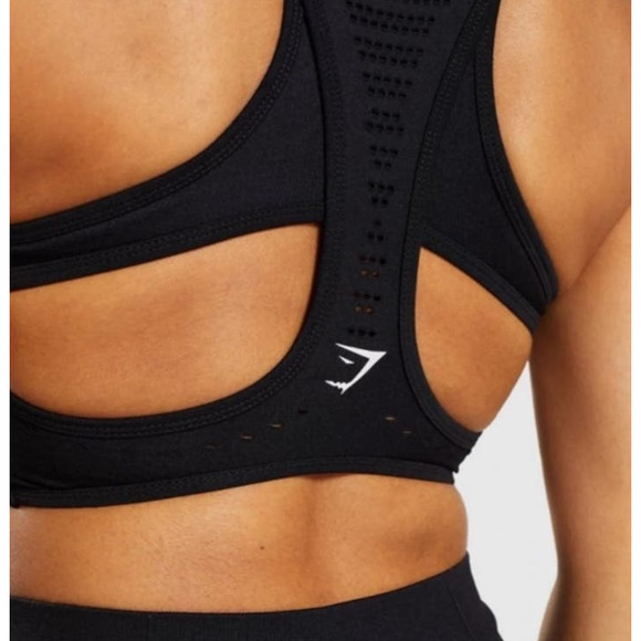 GYMSHARK FLAWLESS KNIT SPORTS BRA BLACK Small - Picture 4 of 10